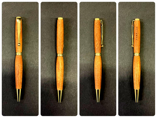 Shimada Kowari Enju wooden ballpoint pen with refill, 13 cm, made from Enju wood, Japan import