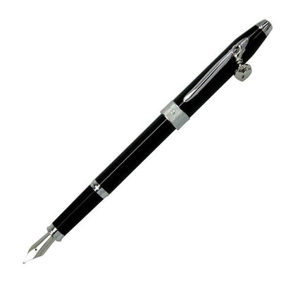 Cross Millennium Pen Sentiment Black Medium with brass and chrome plated accents shown capped