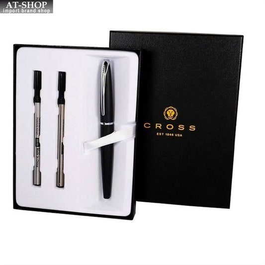 Cross ATX Select Tip Roller Ball Pen 885-3-1-SET with gift box and refill set, 140 mm length, silver finish