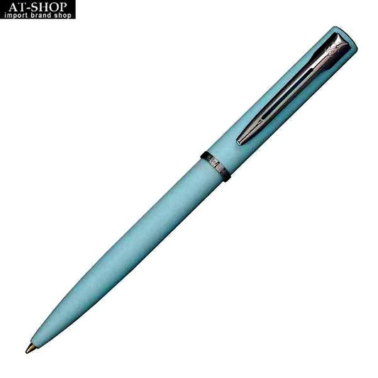 WATERMAN Allure Pastel Blue CT ballpoint pen with silver trim, 137 mm length, shown on white background