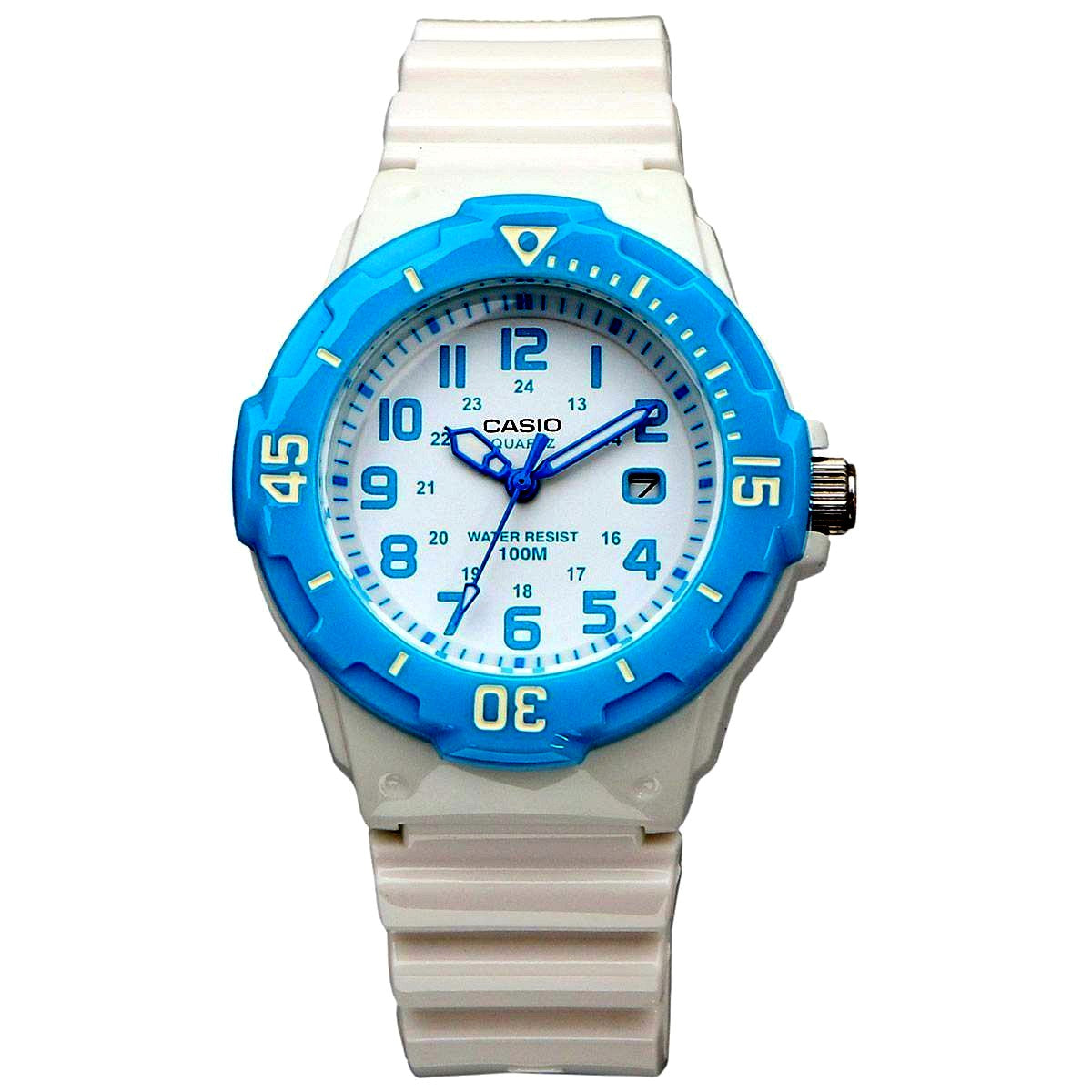 Casio LRW-200H-2BV white resin quartz watch with white dial and band Japan import