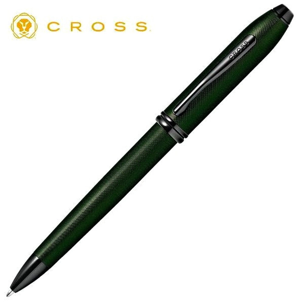 CROSS Townsend Midnight Green Kuro twist ballpoint pen with black medium refill and sleek green body