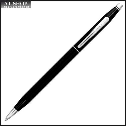 Cross Classic Century black lacquer ballpoint pen with sleek 135mm length and silver accents