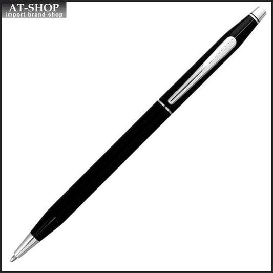 Cross Classic Century black lacquer ballpoint pen with sleek 135mm length and silver accents