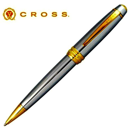 Cross Kuro Ballpoint Pen Bailey AT0452-6 Medalist with brass barrel, chrome plating, and 23K gold plated details