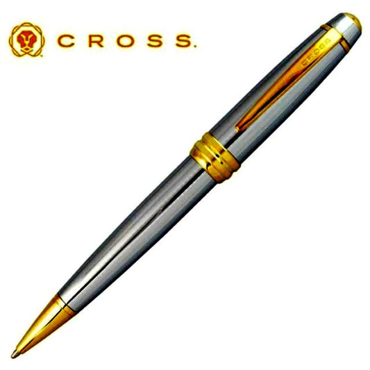 Cross Kuro Ballpoint Pen Bailey AT0452-6 Medalist with brass barrel, chrome plating, and 23K gold plated details