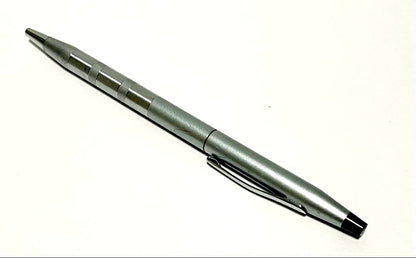 Silver Cross ballpoint pen with rotation style and black ink, minor scratches, Japan import