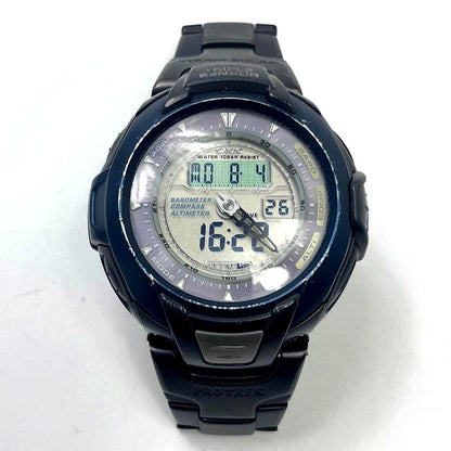 Casio Pro Trek Solar Watch black with 5cm case and black strap Japan import