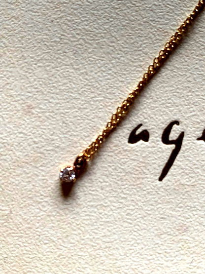 agete single diamond necklace with a 40 cm chain featuring a sparkling diamond pendant