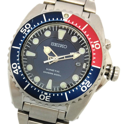 SEIKO Kinetic Diver Pepsi Model Men's Watch — Japanese