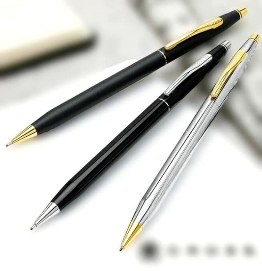 Cross Classic Century 0.7mm ballpoint pen with slim body and Meisei University logo and bonus Cross ballpoint pen