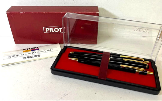 M36 PILOT pen and pencil set including a ballpoint pen and mechanical pencil in sleek design