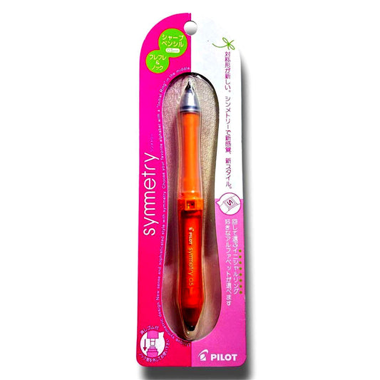 Pilot Symmetry Mechanical Pencil HSM-50R-VO in orange with silicon rubber grip and rotating initial letter ring