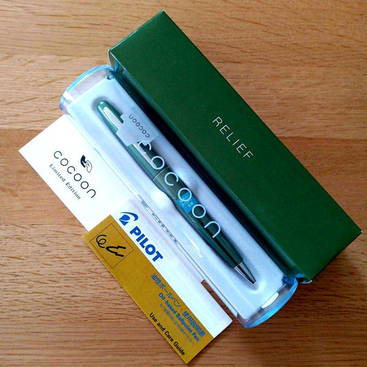 Pilot Kakuna ballpoint pen in Relief Green color with black ink and 0.7mm rotating tip