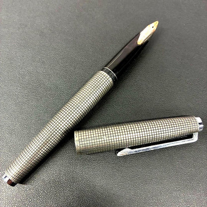 Pilot sterling silver fountain pen with silver body and classic nib shown on white background