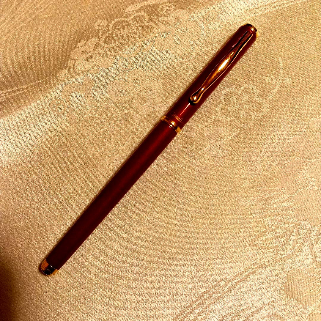 Red PILOT Cavalier fountain pen with fine nib, made in Japan