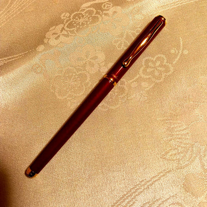 Red PILOT Cavalier fountain pen with fine nib, made in Japan