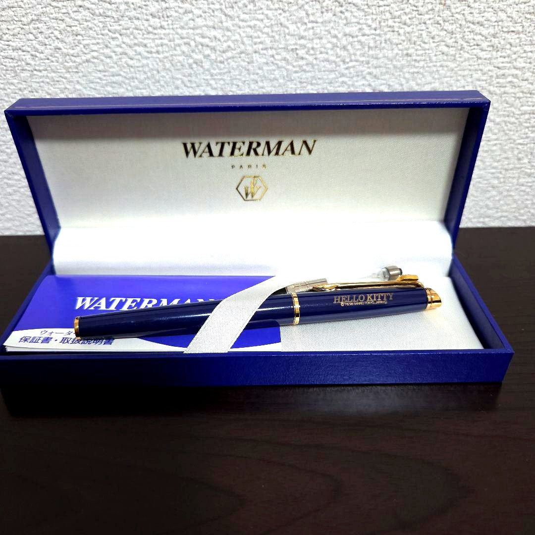 WATERMAN HELLO KITTY Blue fountain pen with gold clip and decoration