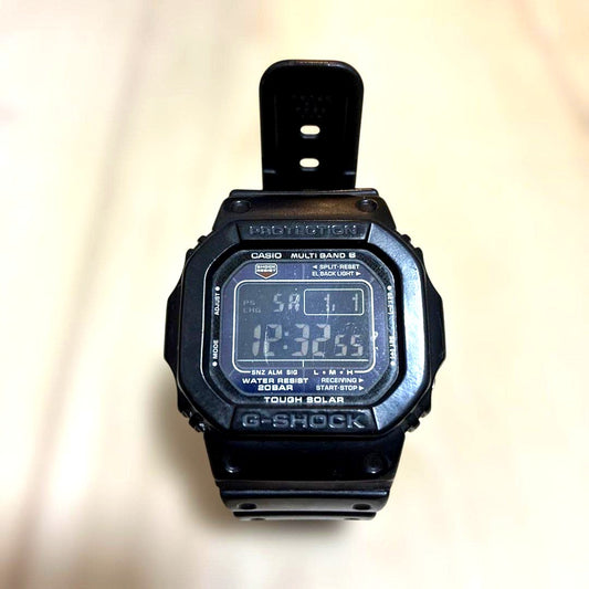 Casio G-Shock GW-M5610 digital watch with solar power and Multi Band 6 technology, black resin band