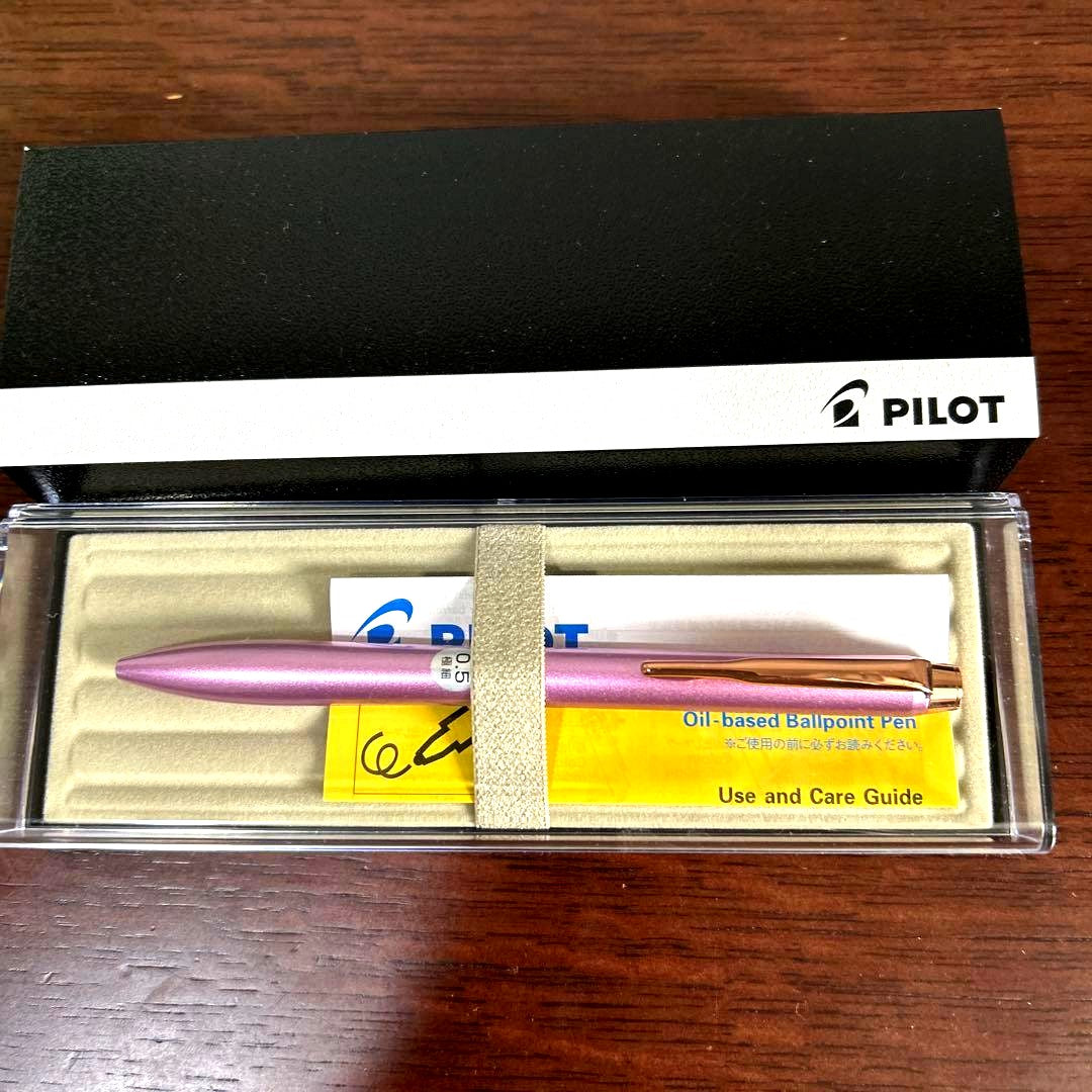 New PILOT pink oil-based ballpoint pen with instruction manual