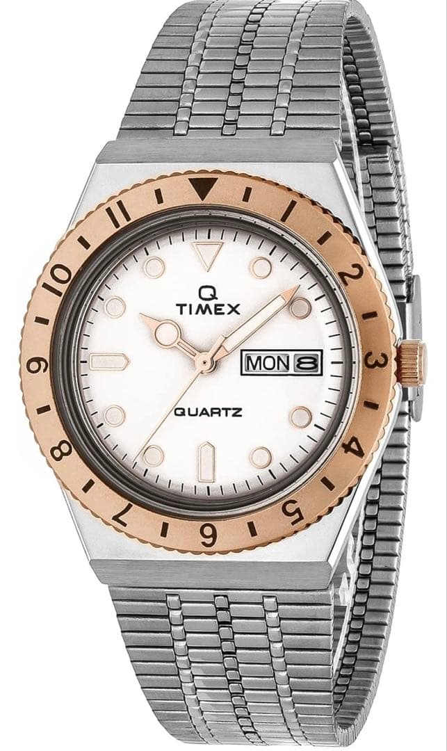 TIMEX Q TIMEX 36mm White Gold Quartz Men's Watch — Japanese