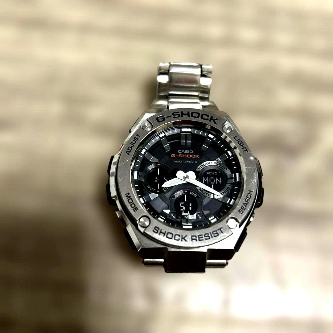 Casio G-Shock G-Steel GST-W110D hybrid analog-digital watch with stainless steel and resin case
