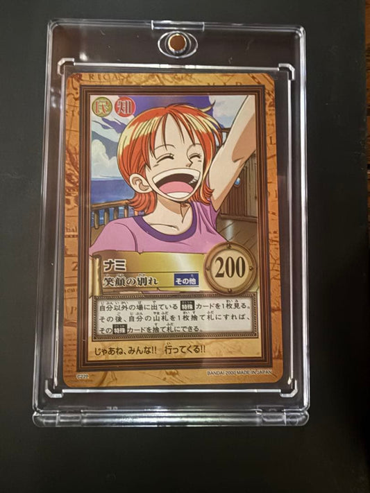 One Piece Hyper Battle Carddass C229 Nami Smiling Farewell Japanese card in protective loader