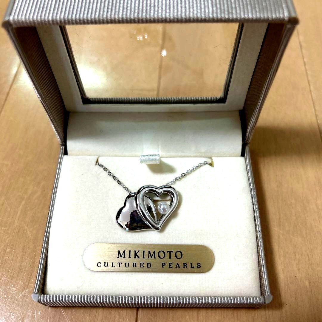 Mikimoto Heart Pearl Necklace with heart-shaped pearl pendant in original box