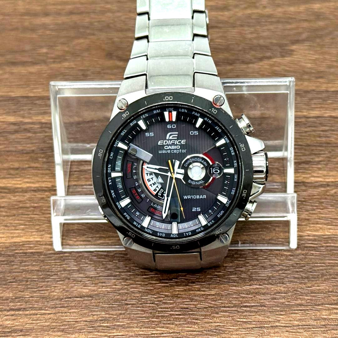 Casio Edifice WRA100BAR solar atomic watch with stainless steel case and band, model EQW-A1000
