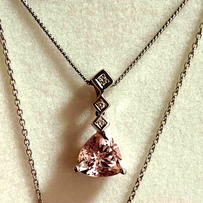 Tasaki Pearl K18WG necklace with 3.13 carats Morganite and 0.03 carat diamonds on 43cm chain
