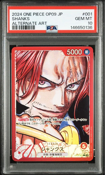 PSA 10 One Piece Shanks L — New Emperor OP09-001 — Japanese