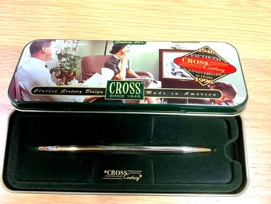 Black Cross 50th Anniversary Centenary ballpoint pen with metal case, unused and tested for writing