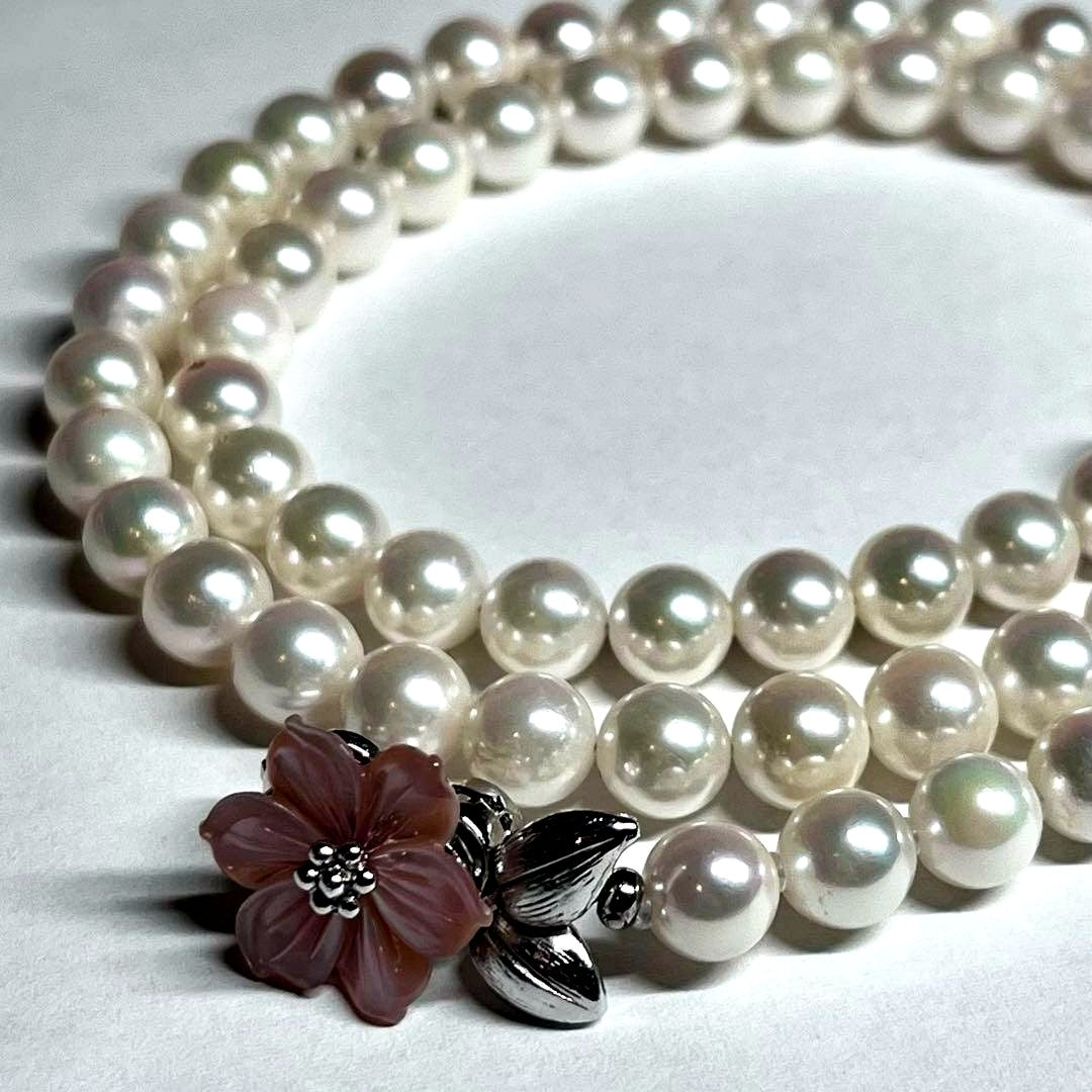 Niccolo Polo Y-shape long necklace featuring 7.0-7.5mm Akoya pearls, 54.5 cm length