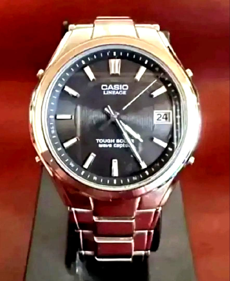 Casio Lineage Radio Wave Solar LIW-120 used watch with metal strap and analog display