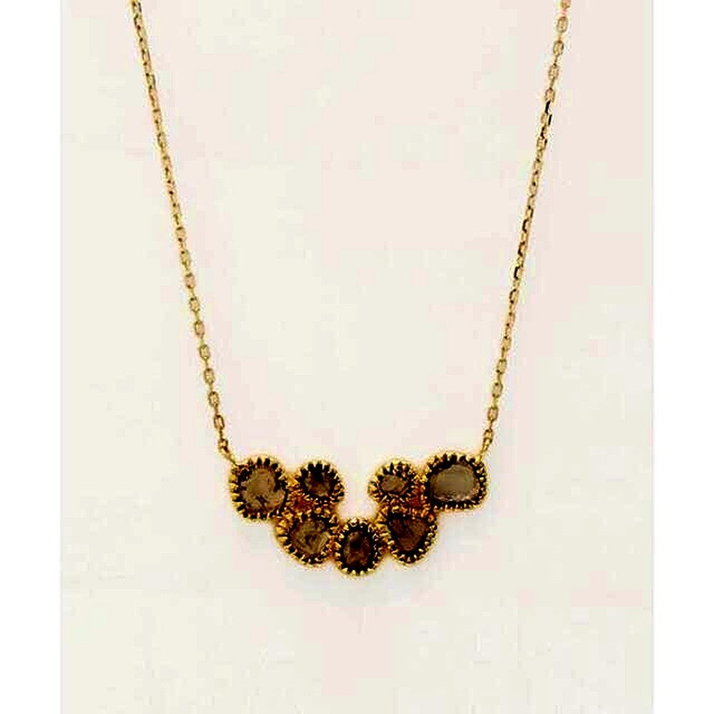 agete K14 gold necklace with a slice diamond pendant on a white background