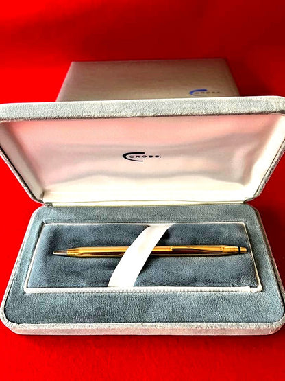 Cross Century 18K gold ballpoint pen Model 8032 with twist mechanism and included pen case