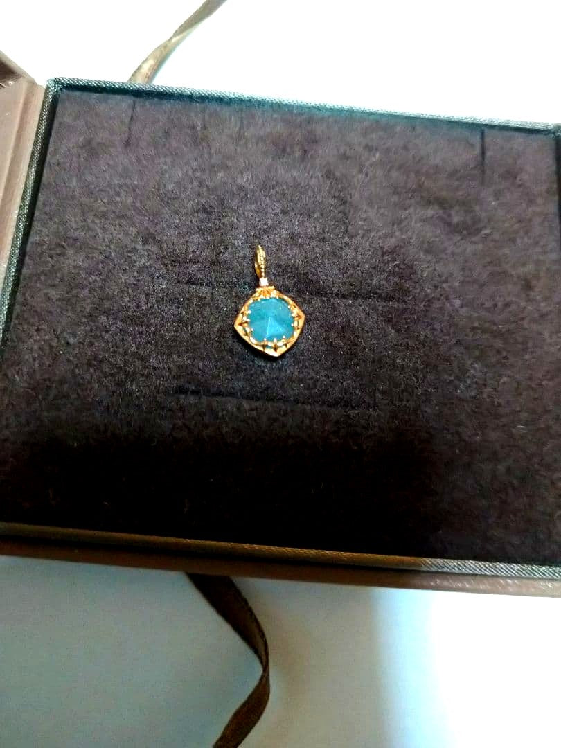 Agat Primavera Pendant Top in 14K yellow gold featuring rose cut labradorite, cabochon amazonite, and round cut diamonds