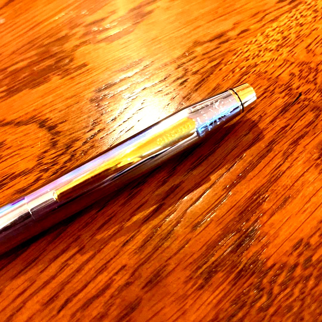 Cross Sheaffer No. 23 unused ballpoint pen with black and silver finish, Japan import