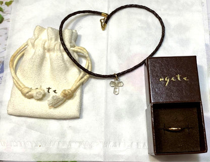 K10 ring size 3 paired with 32 cm K10 necklace and pendant in polished finish