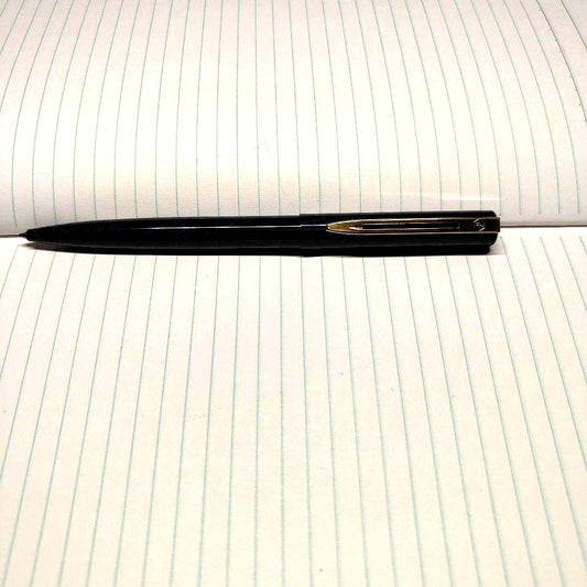 Waterman black ballpoint pen with gold clip and slim black plastic body