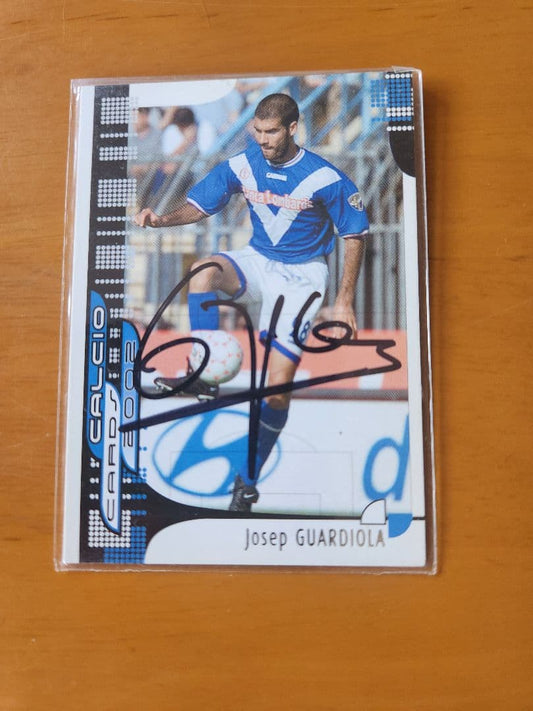 Josep Guardiola Autographed Card — Japanese