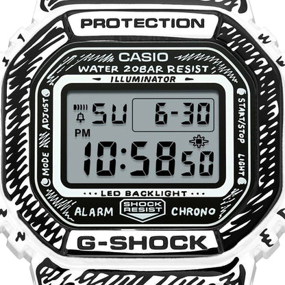 Casio G-Shock DW-5600JV-7JR Joshua Vides white watch front view new condition