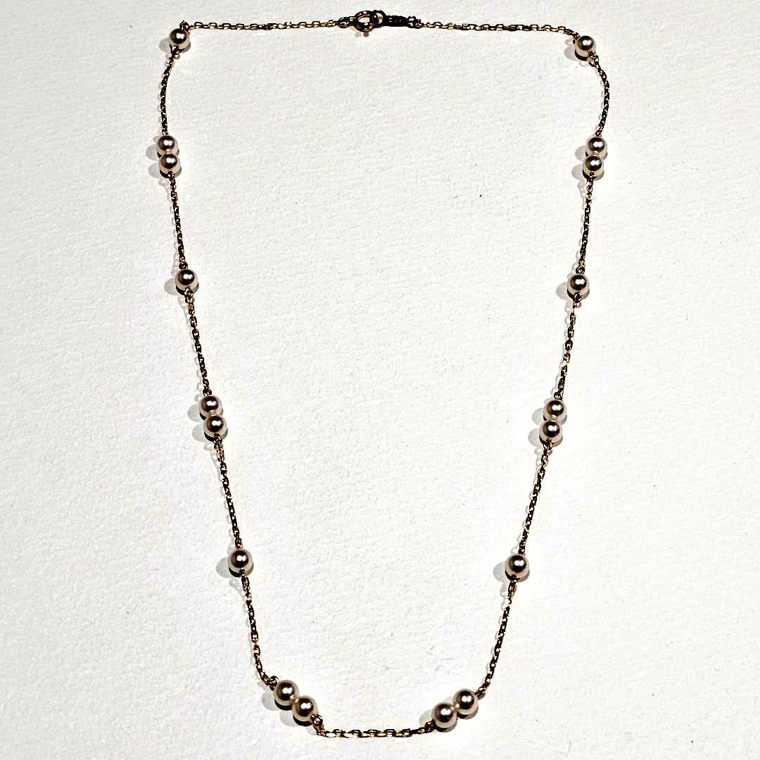 Miwa Miku Pearl Necklace with 4mm pearl on 40cm 18K yellow gold chain