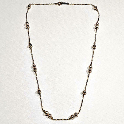 Miwa Miku Pearl Necklace with 4mm pearl on 40cm 18K yellow gold chain