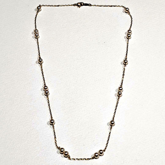 Miwa Miku Pearl Necklace with 4mm pearl on 40cm 18K yellow gold chain
