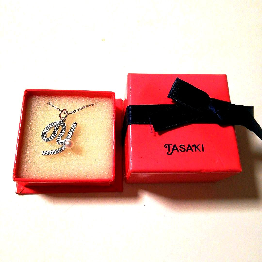 TASAKI Initial Y Necklace 40 cm silver chain with letter Y pendant