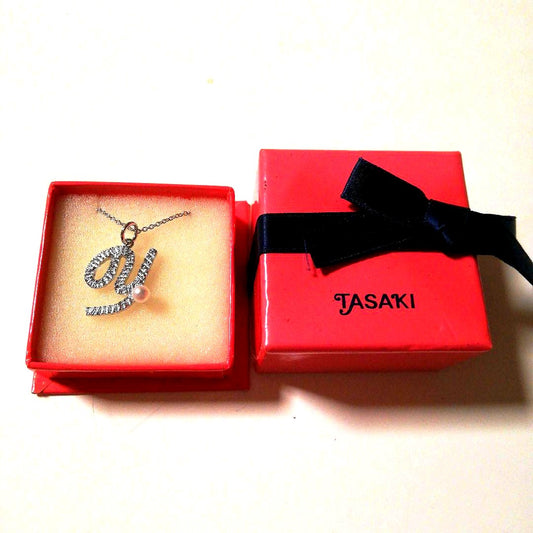 TASAKI Initial Y Necklace 40 cm silver chain with letter Y pendant
