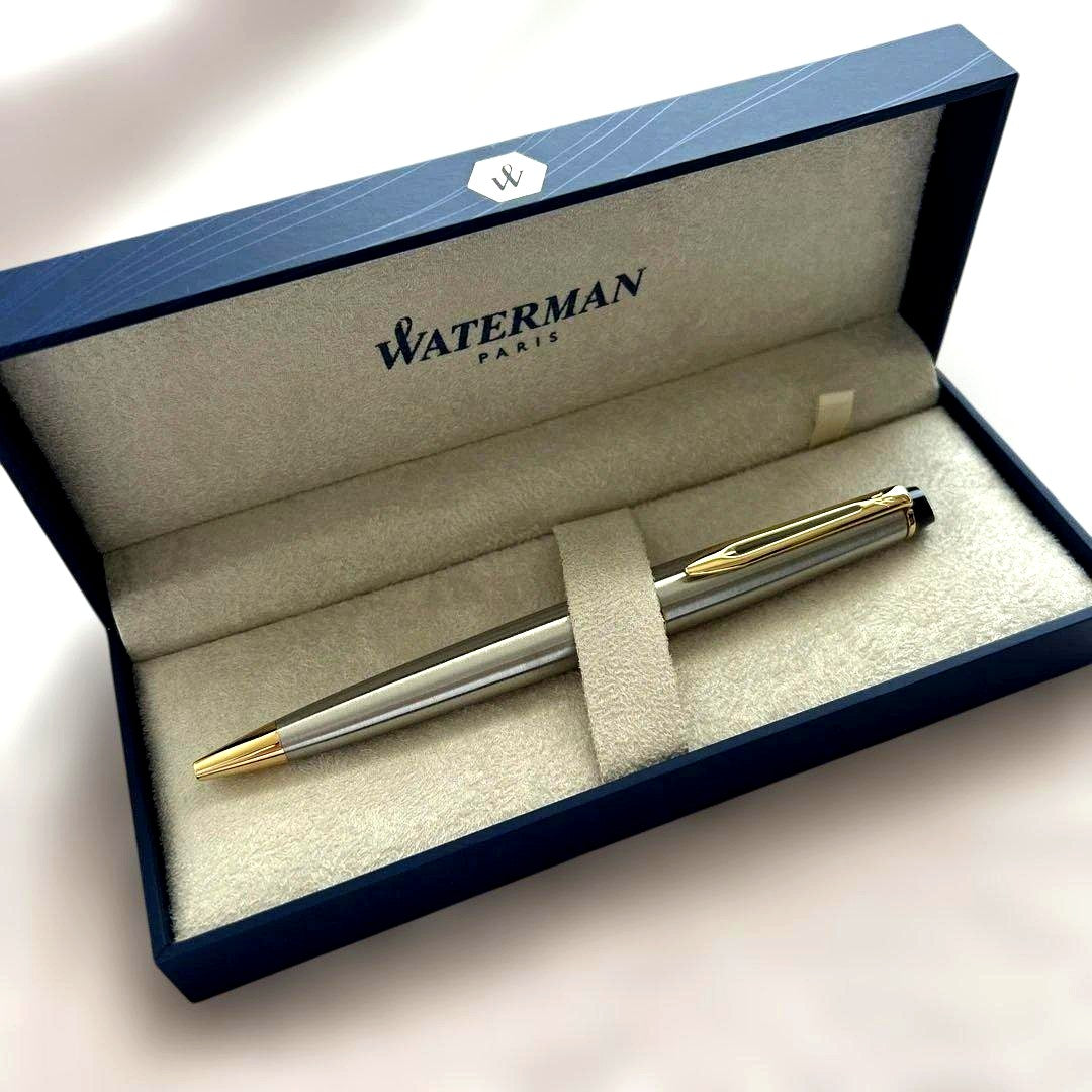 WATERMAN Ballpoint Pen in silver and gold finish with a dedicated box included