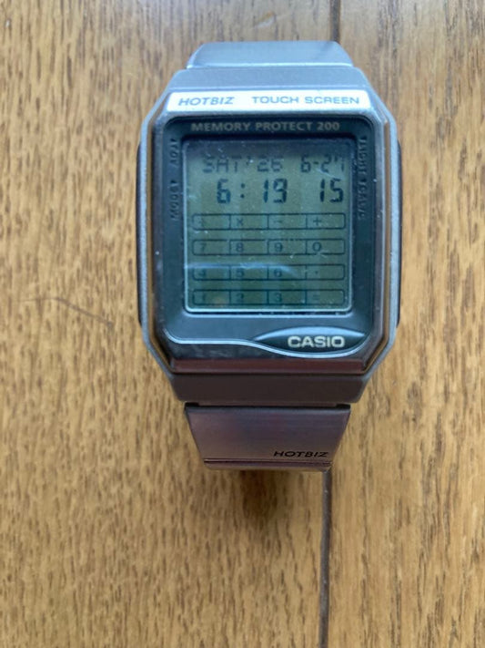 CASIO HOTBIZ Data Bank Touchpad Digital Men's Watch — Japanese