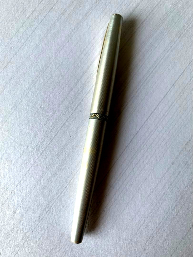 Pilot fountain pen with 22K gold nib showing slight discoloration on the body